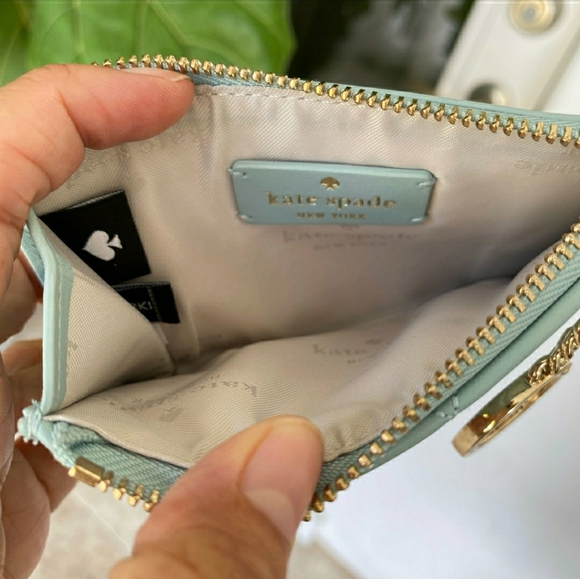 NWT! SET! Kate Spade Carey Wild Sage Quilted Zip Crossbody Bag & Zip Cardholder - Picture 10 of 11